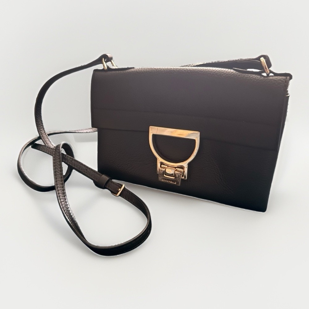 COCCINELLE Mini Arlettis Leather Crossbody Bag C Clasp Gold Hardware No. 14